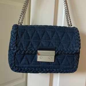 Michael Kors Sloan Denim bag with Woven edge details